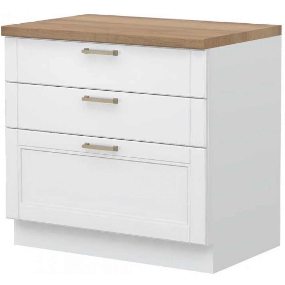 Επιδαπέδιο ντουλάπι Tahoma R-90-3F-Λευκό ματ