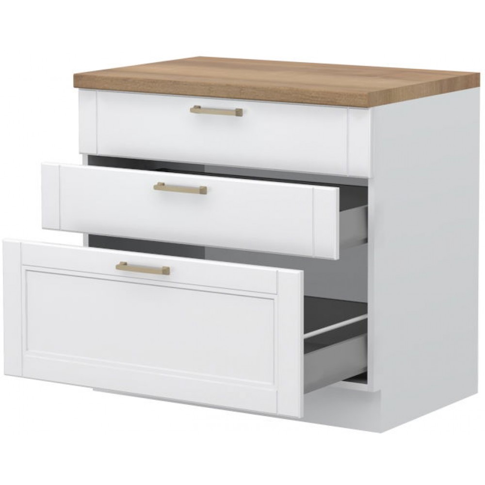 Επιδαπέδιο ντουλάπι Tahoma R-90-3MBOX-Λευκό ματ