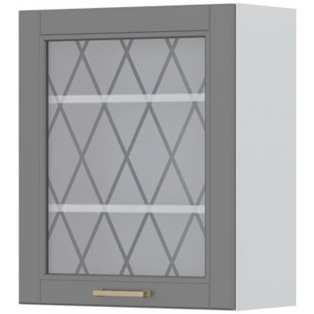 Ντουλάπι κρεμαστό Tahoma V7-60-1KS με βιτρίνα-Γραφίτης