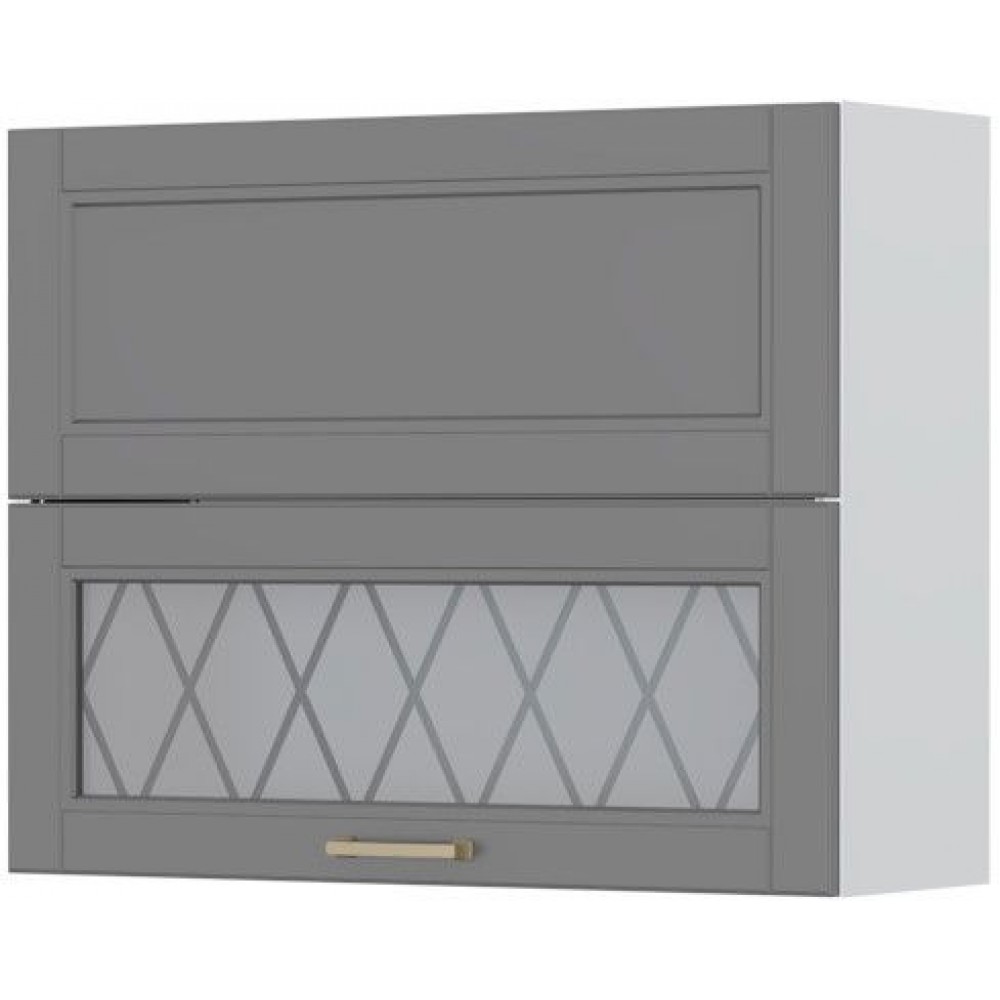 Ντουλάπι κρεμαστό Tahoma V7-90-1K1SP με βιτρίνα-Γραφίτης