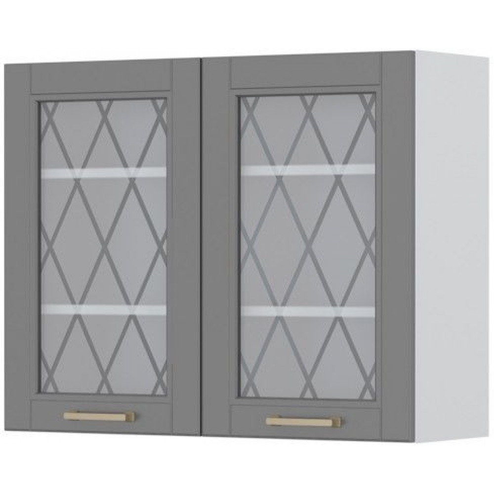 Ντουλάπι κρεμαστό Tahoma V7-90-2KS με βιτρίνα-Γραφίτης