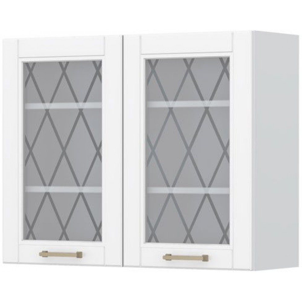 Ντουλάπι κρεμαστό Tahoma V7-90-2KS με βιτρίνα-Λευκό ματ