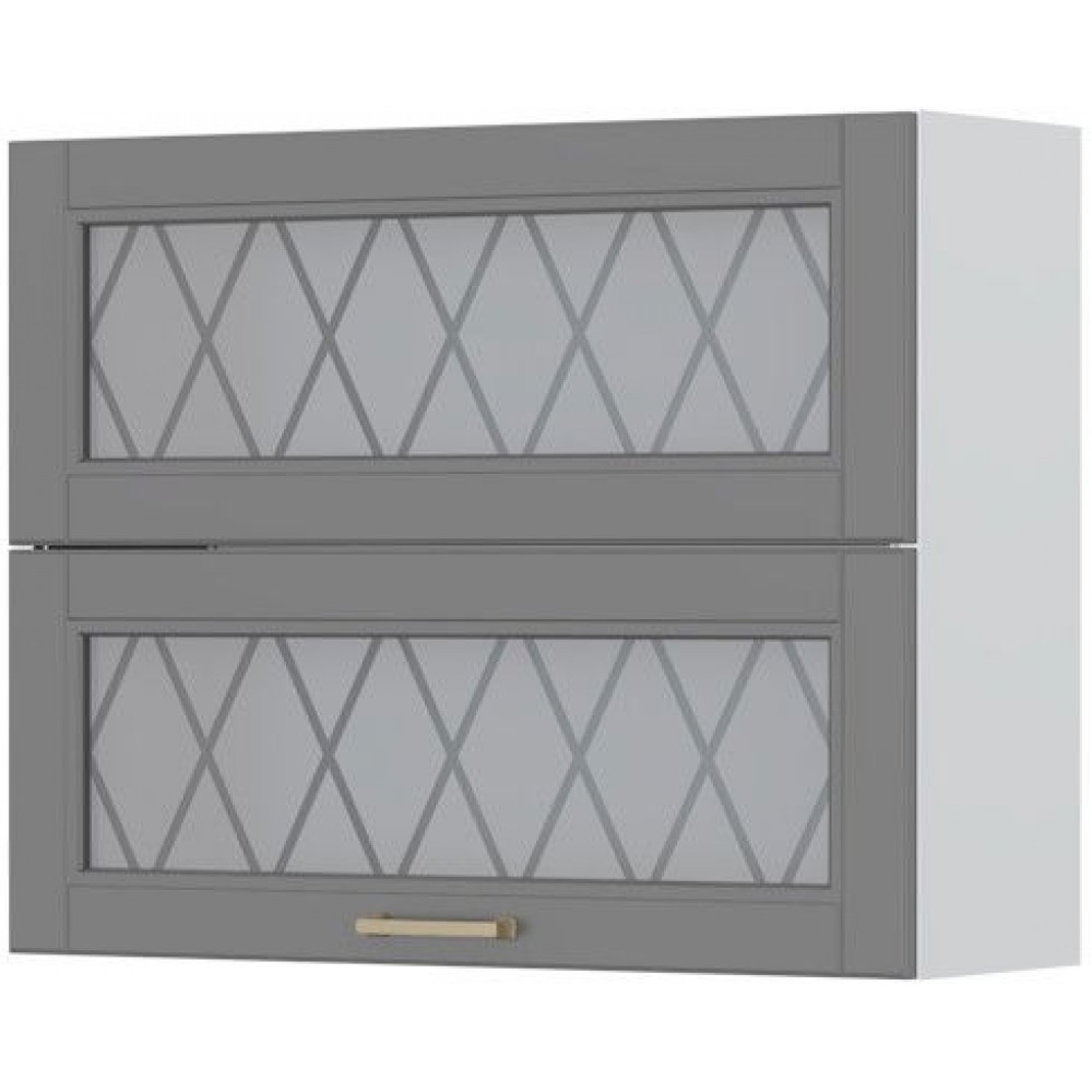 Ντουλάπι κρεμαστό Tahoma V7-90-2KSP με βιτρίνα-Γραφίτης