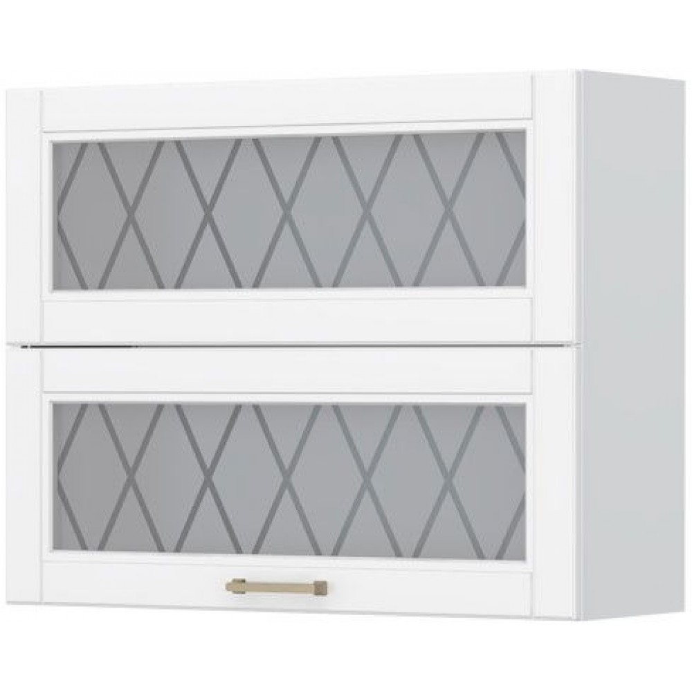 Ντουλάπι κρεμαστό Tahoma V7-90-2KSP με βιτρίνα-Λευκό ματ