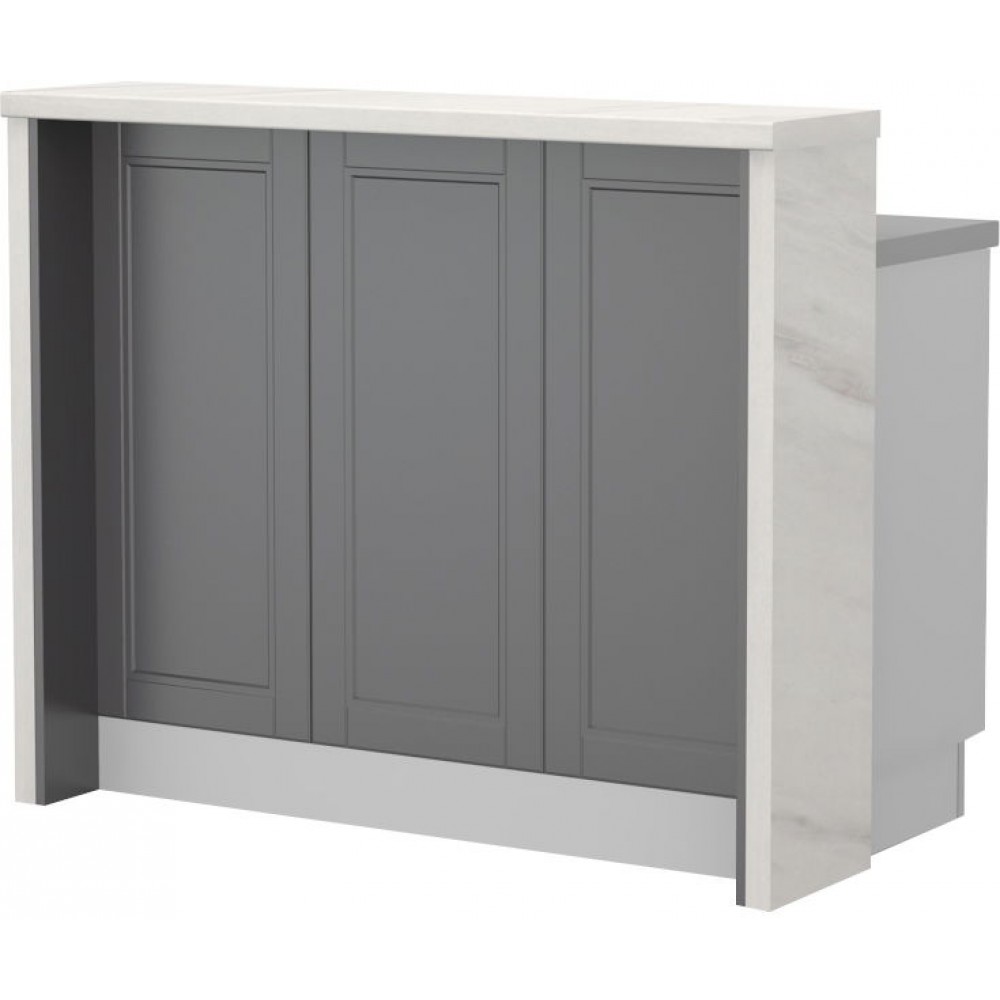 Πάγκος νησίδας Tahoma-Μήκος: 120 εκ.-Γραφίτης-White Marble