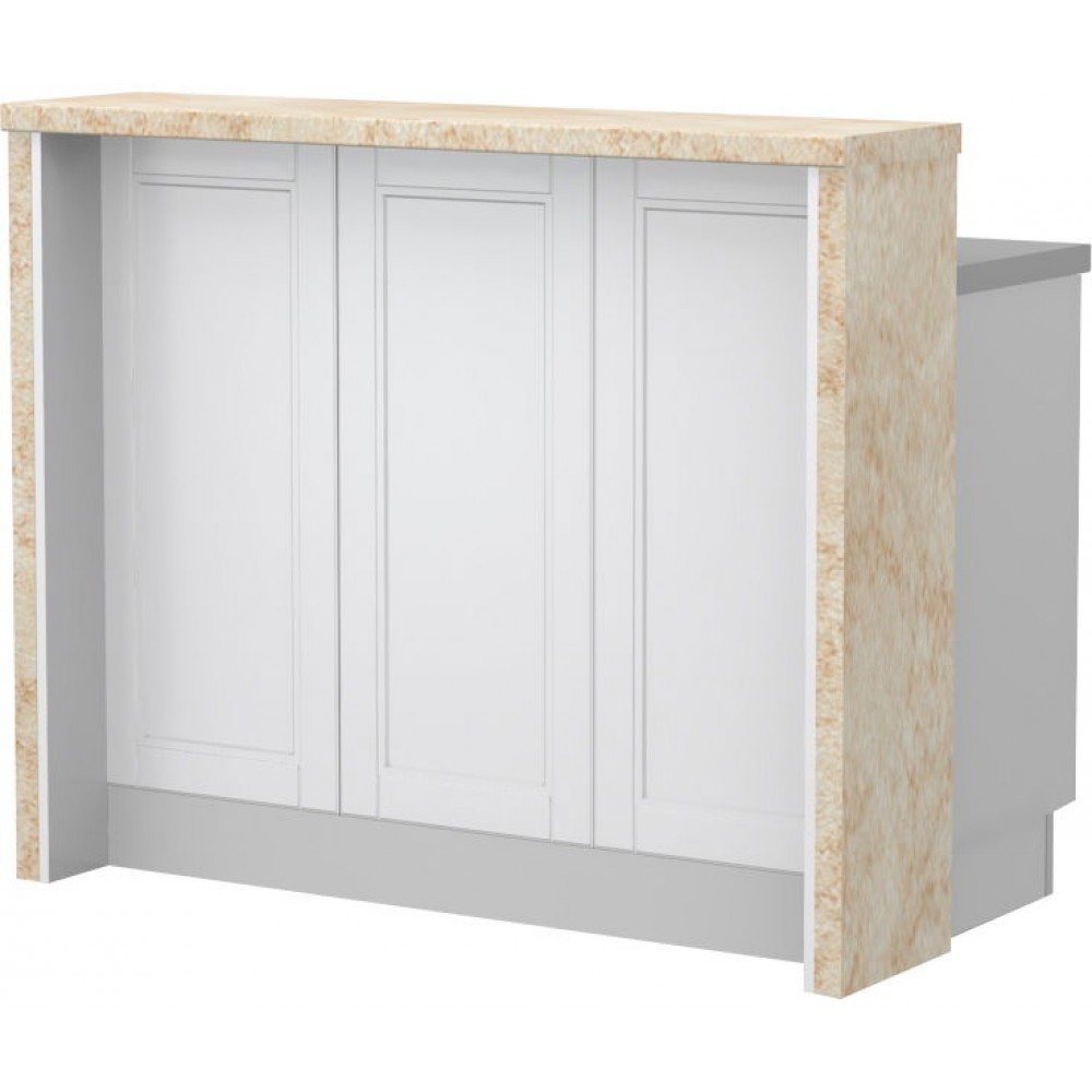 Πάγκος νησίδας Tahoma-Μήκος: 120 εκ.-Λευκό ματ-Latino Marble