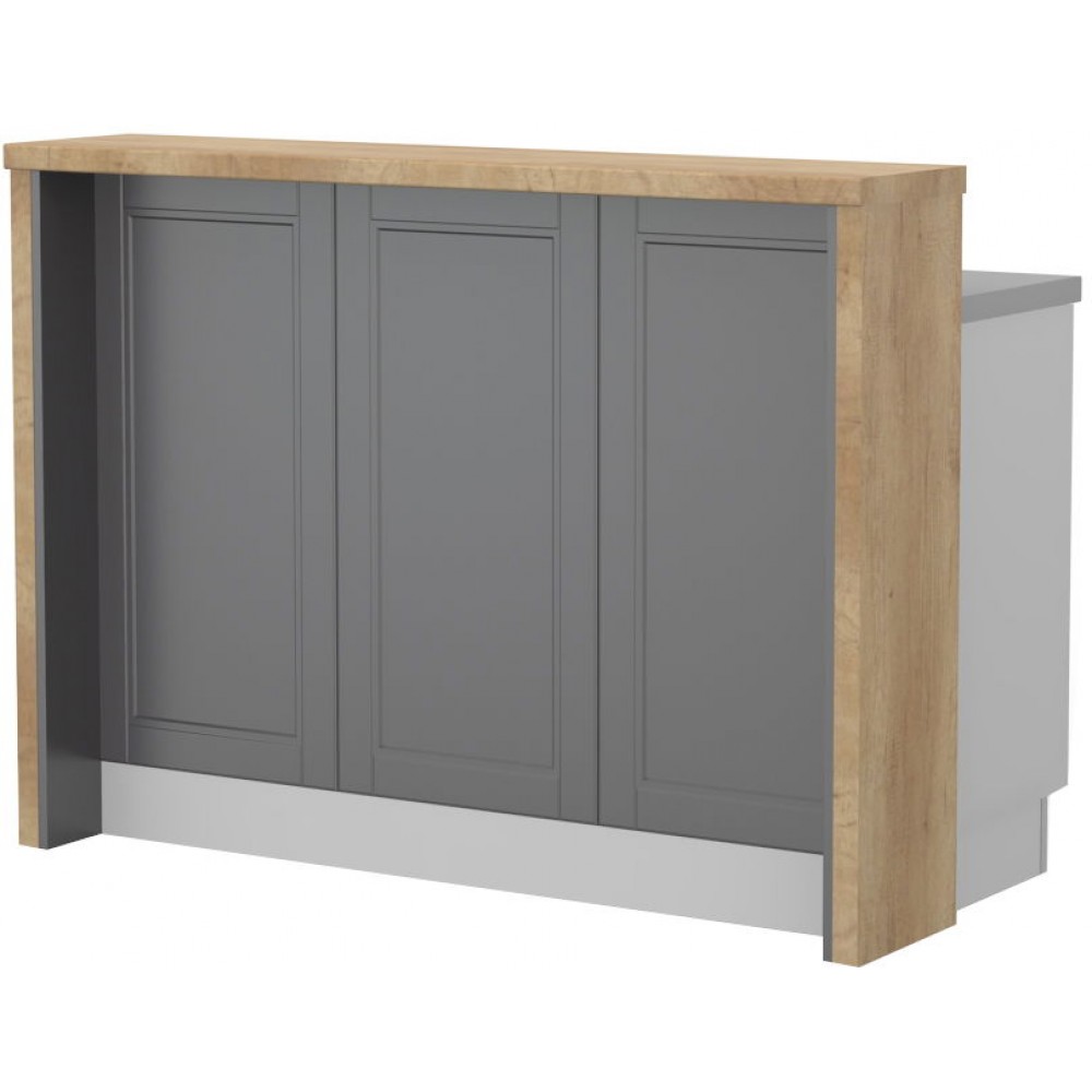 Πάγκος νησίδας Tahoma-Μήκος: 135 εκ.-Γραφίτης-Nebraska Oak