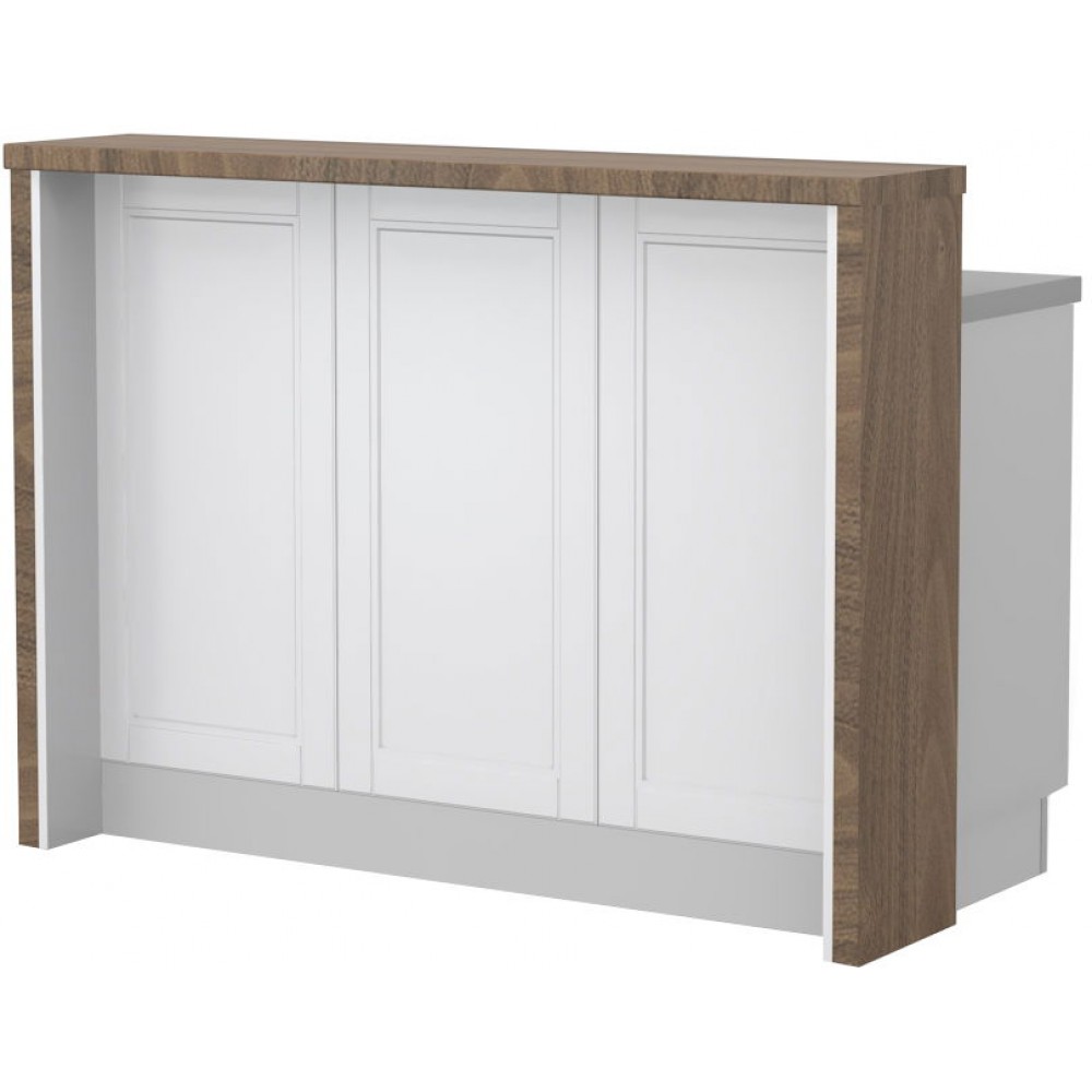 Πάγκος νησίδας Tahoma-Μήκος: 135 εκ.-Λευκό ματ-Carini Wallnut