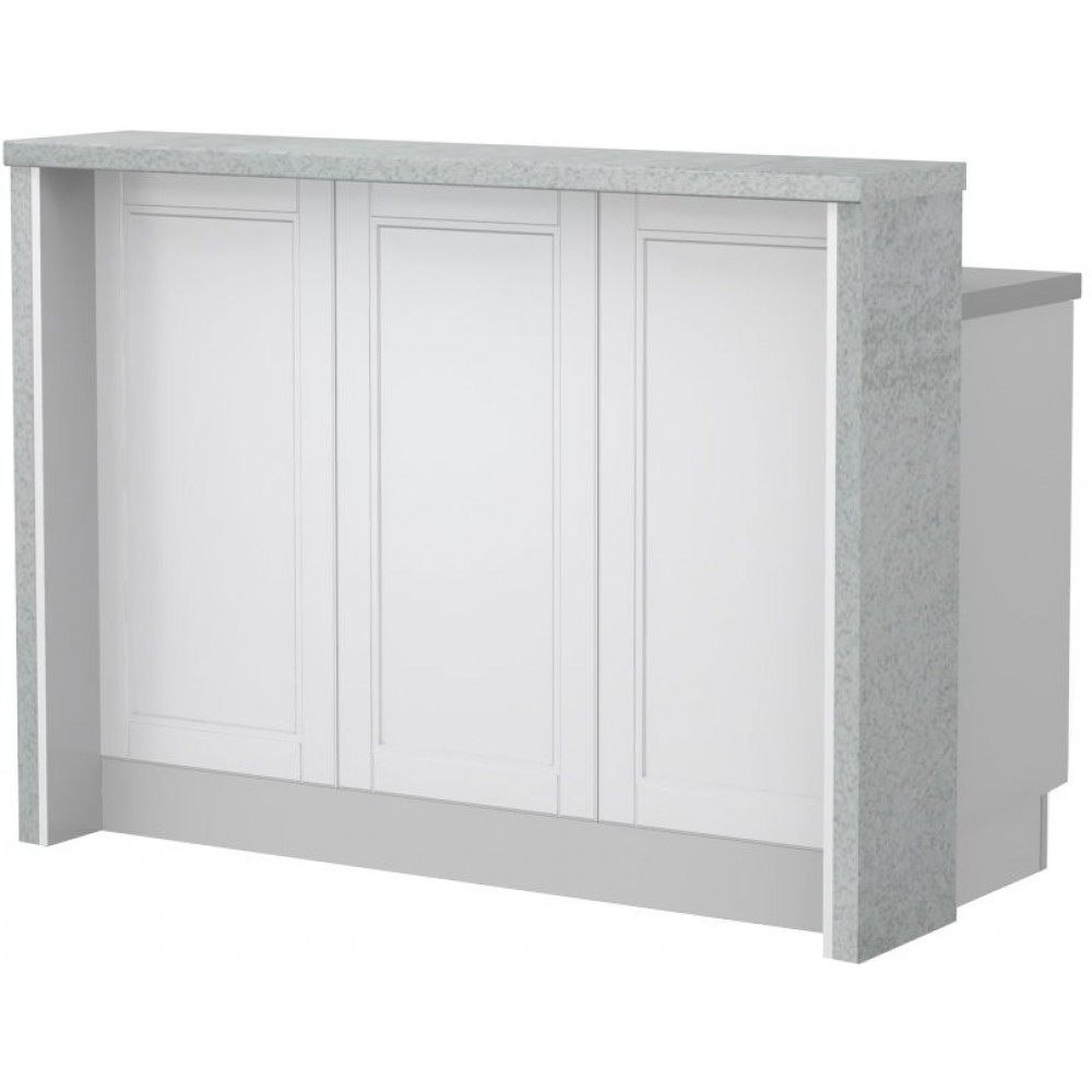 Πάγκος νησίδας Tahoma-Μήκος: 135 εκ.-Λευκό ματ-Chromix Silver