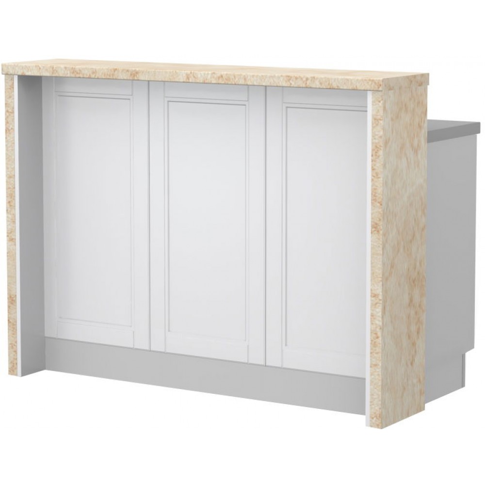 Πάγκος νησίδας Tahoma-Μήκος: 135 εκ.-Λευκό ματ-Latino Marble