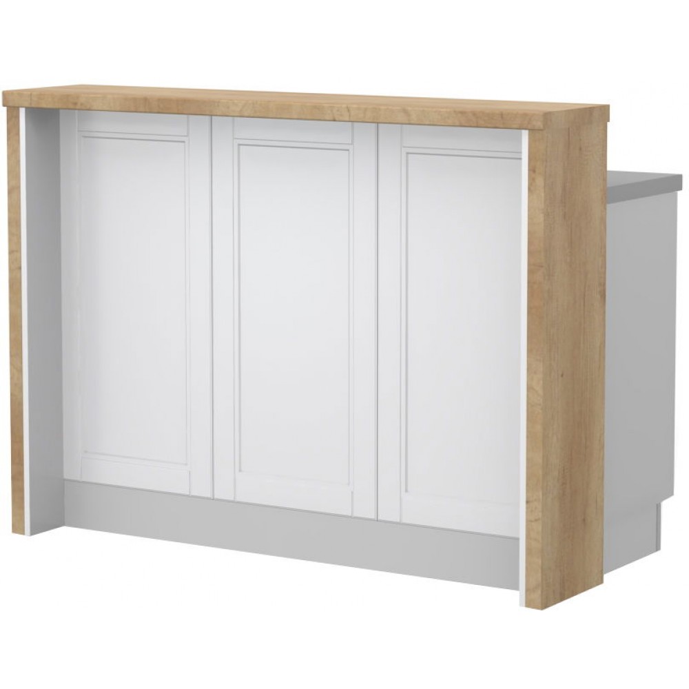 Πάγκος νησίδας Tahoma-Μήκος: 135 εκ.-Λευκό ματ-Nebraska Oak