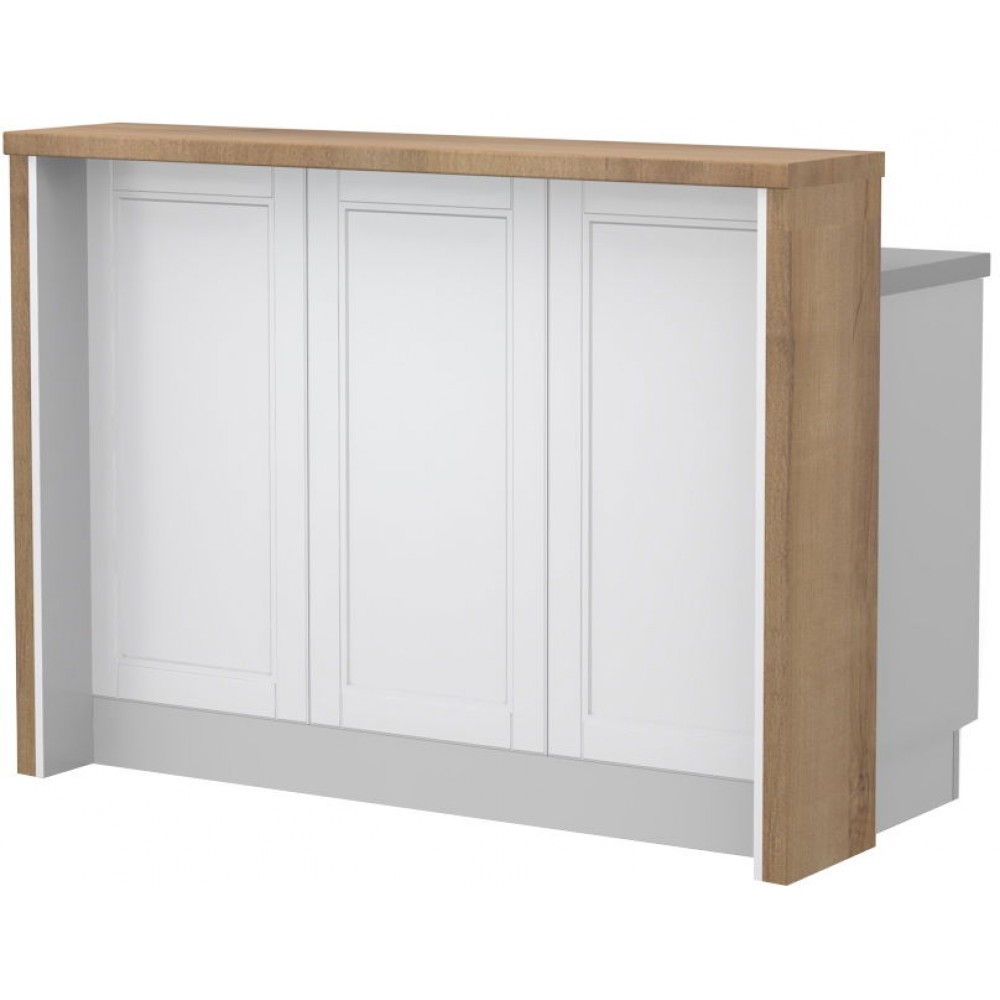 Πάγκος νησίδας Tahoma-Μήκος: 135 εκ.-Λευκό ματ-Pacific Wallnut