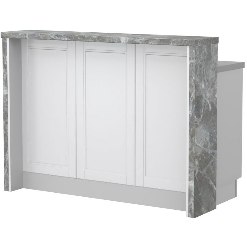 Πάγκος νησίδας Tahoma-Μήκος: 135 εκ.-Λευκό ματ-Siena Marble