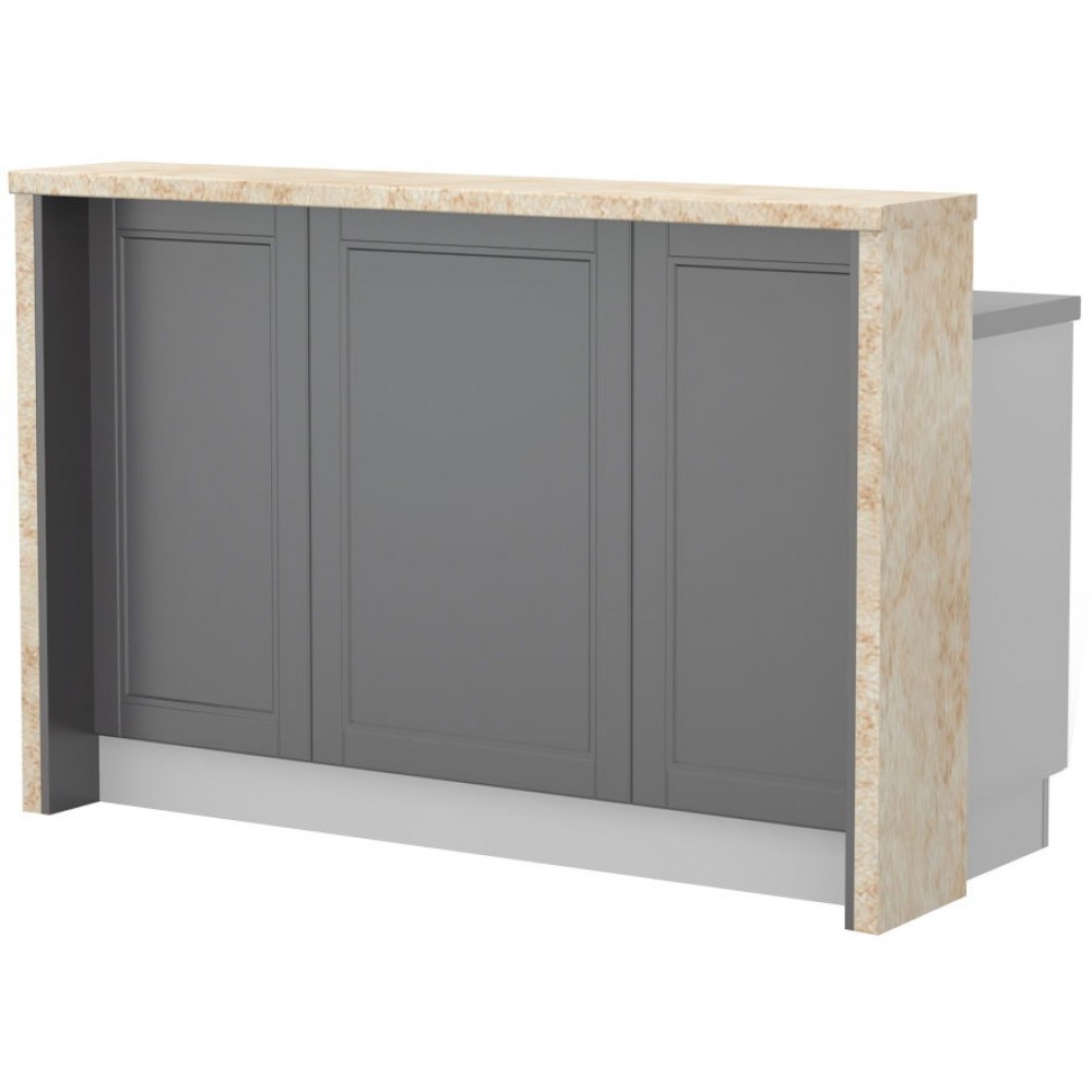 Πάγκος νησίδας Tahoma-Μήκος: 150 εκ.-Γραφίτης-Latino Marble