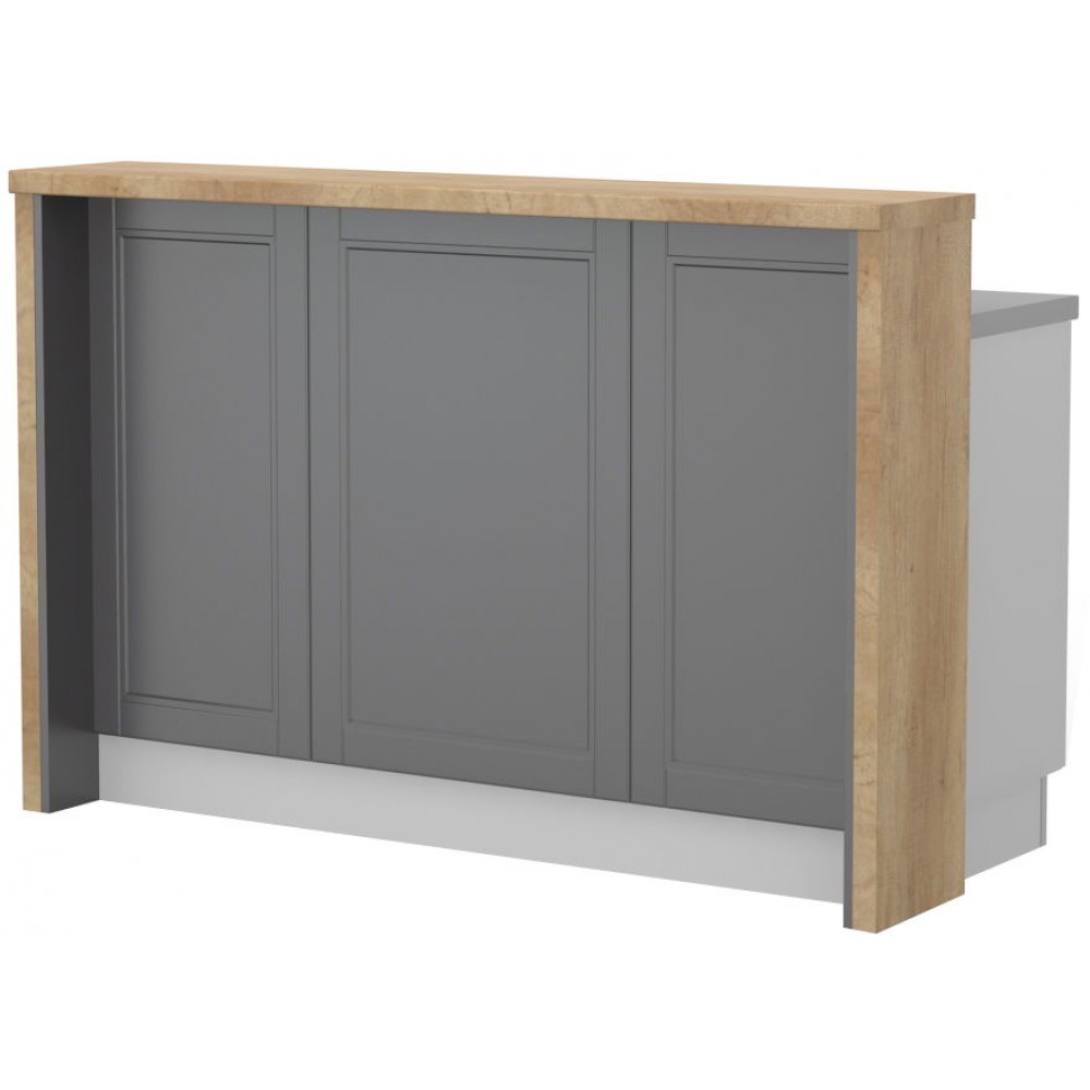 Πάγκος νησίδας Tahoma-Μήκος: 150 εκ.-Γραφίτης-Nebraska Oak