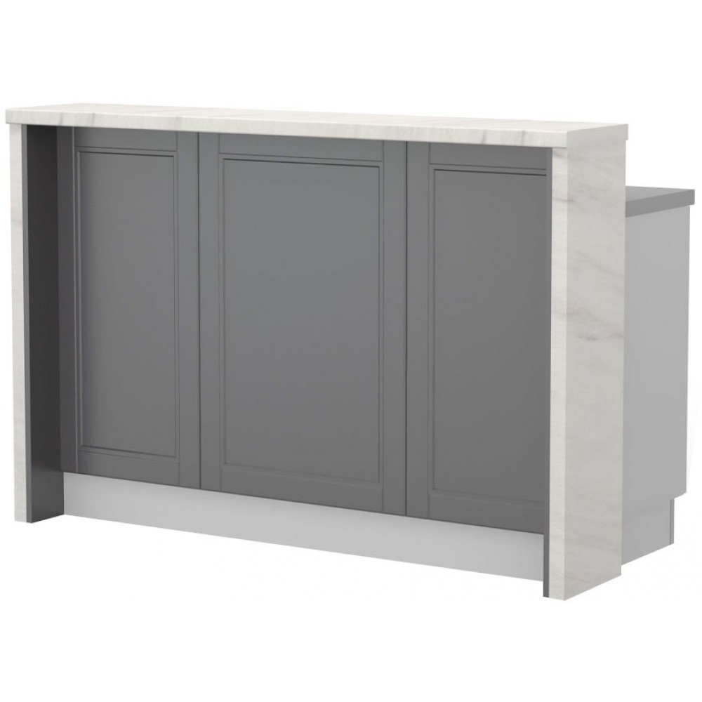 Πάγκος νησίδας Tahoma-Μήκος: 150 εκ.-Γραφίτης-White Marble