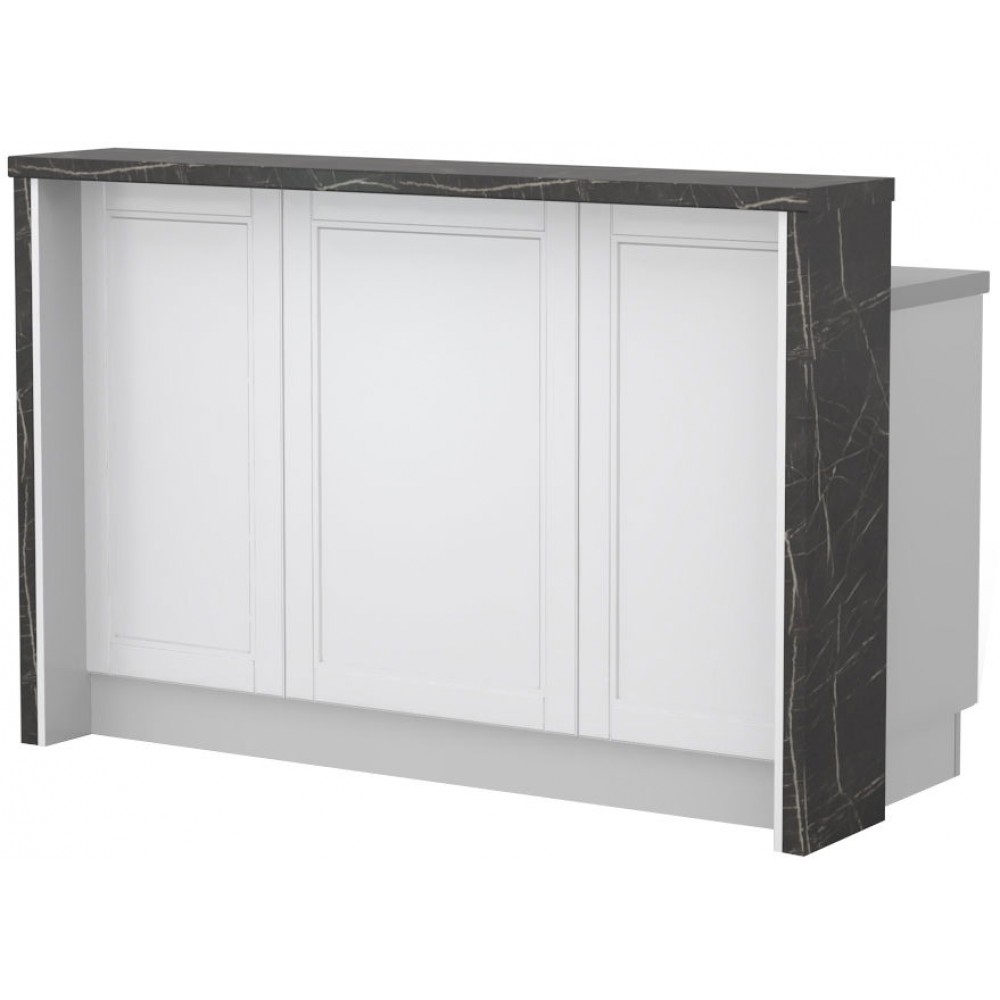 Πάγκος νησίδας Tahoma-Μήκος: 150 εκ.-Λευκό ματ-Black Stone