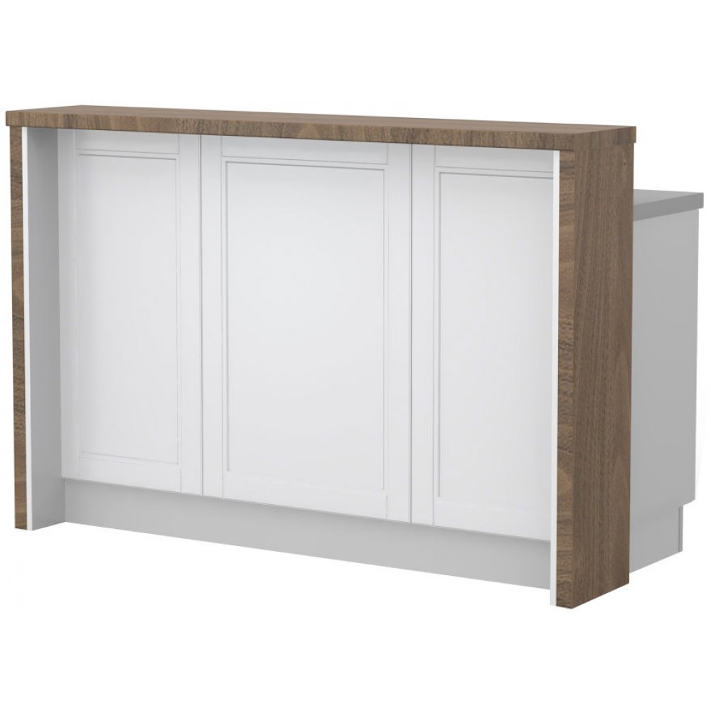 Πάγκος νησίδας Tahoma-Μήκος: 150 εκ.-Λευκό ματ-Carini Wallnut