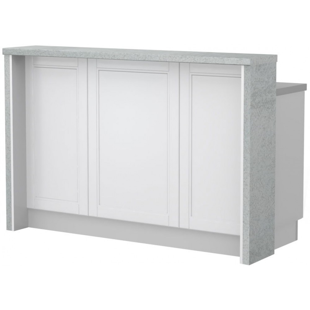 Πάγκος νησίδας Tahoma-Μήκος: 150 εκ.-Λευκό ματ-Chromix Silver