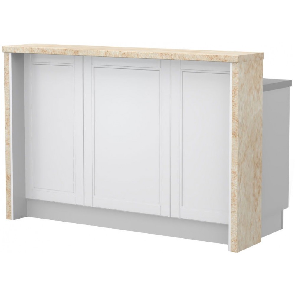 Πάγκος νησίδας Tahoma-Μήκος: 150 εκ.-Λευκό ματ-Latino Marble