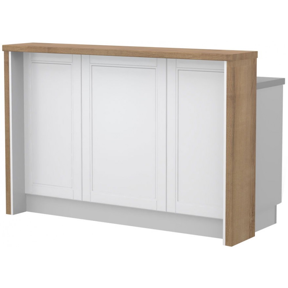 Πάγκος νησίδας Tahoma-Μήκος: 150 εκ.-Λευκό ματ-Pacific Wallnut