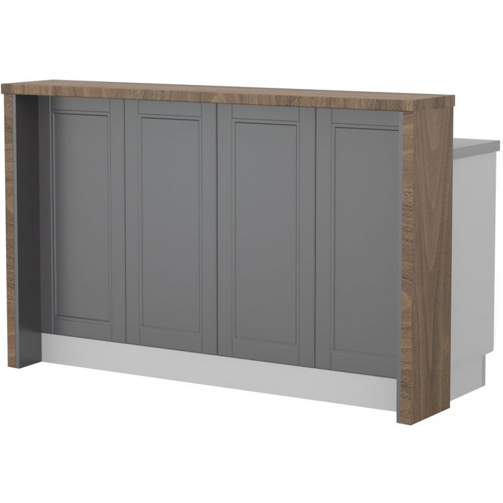 Πάγκος νησίδας Tahoma-Μήκος: 160 εκ.-Γραφίτης-Carini Wallnut