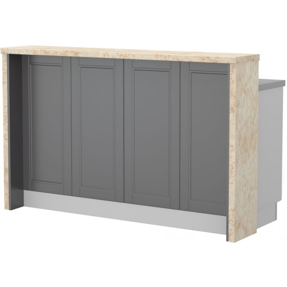 Πάγκος νησίδας Tahoma-Μήκος: 160 εκ.-Γραφίτης-Latino Marble