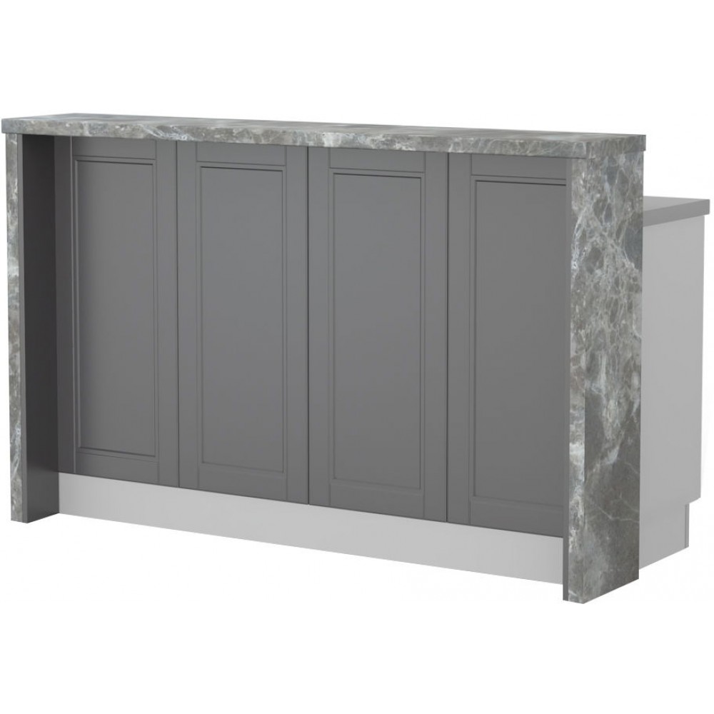 Πάγκος νησίδας Tahoma-Μήκος: 160 εκ.-Γραφίτης-Siena Marble