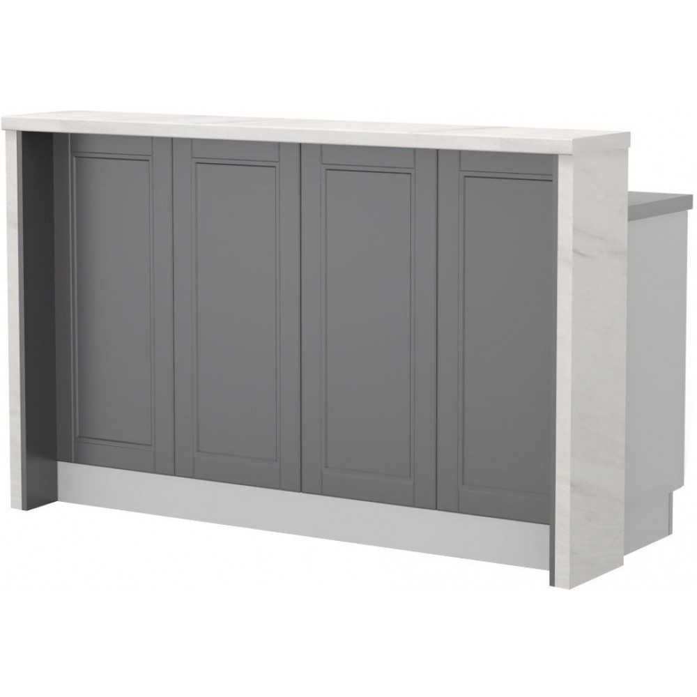 Πάγκος νησίδας Tahoma-Μήκος: 160 εκ.-Γραφίτης-White Marble