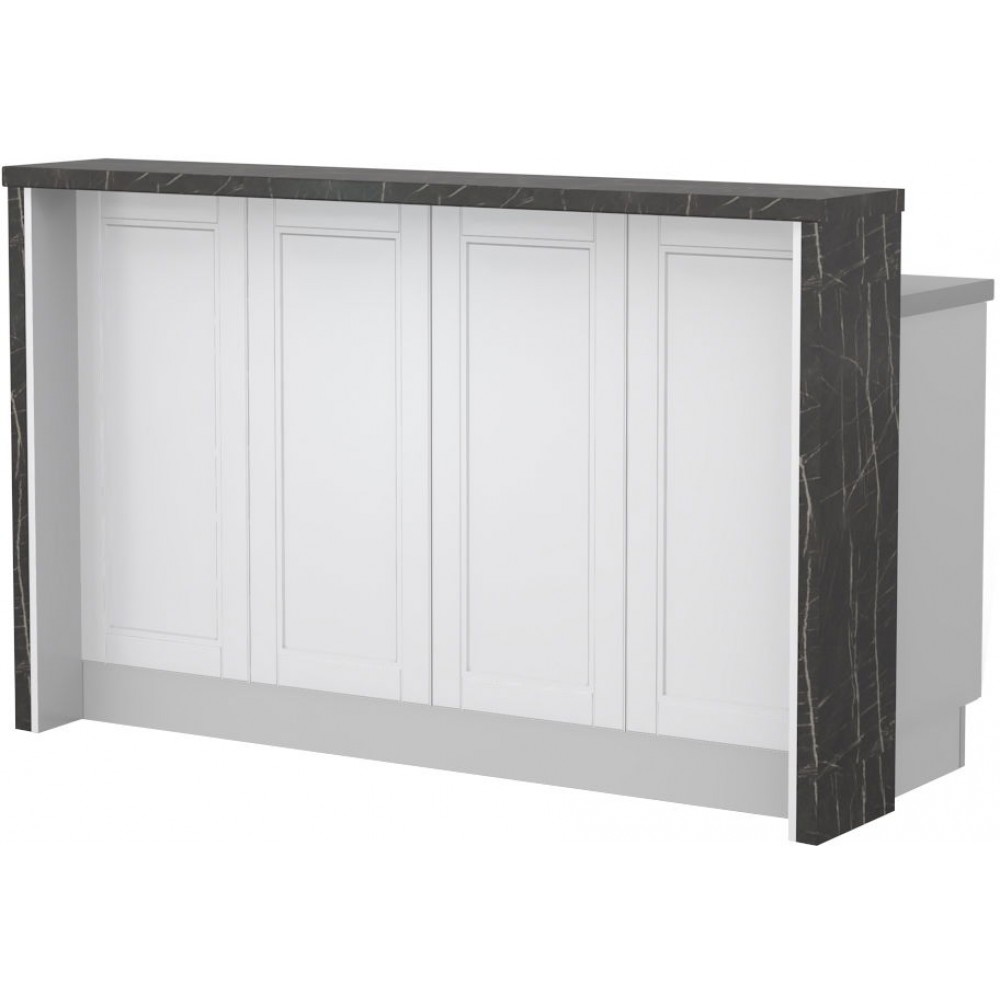 Πάγκος νησίδας Tahoma-Μήκος: 160 εκ.-Λευκό ματ-Black Stone