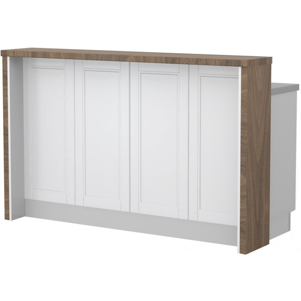 Πάγκος νησίδας Tahoma-Μήκος: 160 εκ.-Λευκό ματ-Carini Wallnut