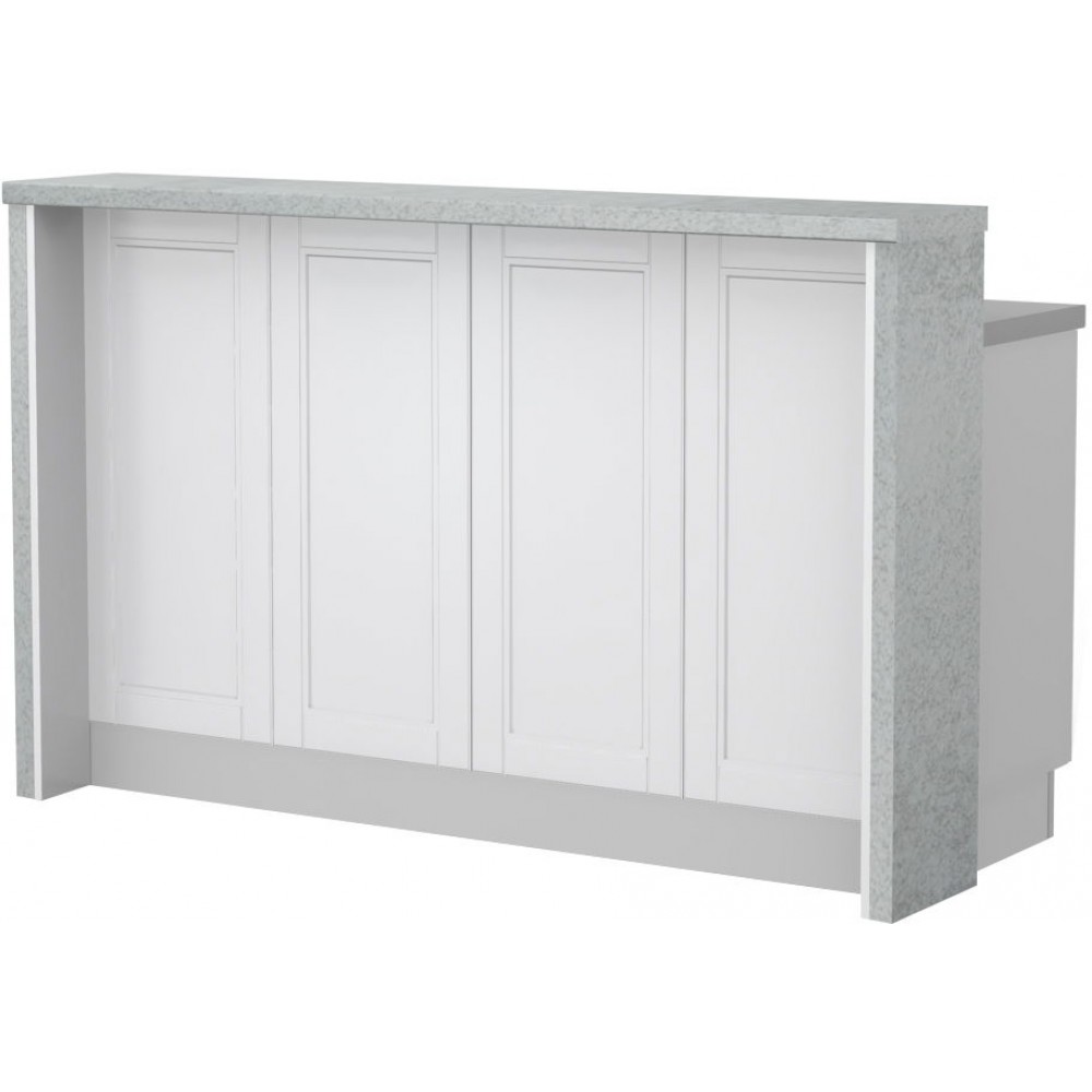 Πάγκος νησίδας Tahoma-Μήκος: 160 εκ.-Λευκό ματ-Chromix Silver