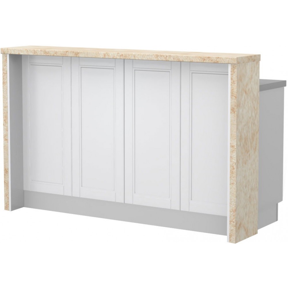 Πάγκος νησίδας Tahoma-Μήκος: 160 εκ.-Λευκό ματ-Latino Marble