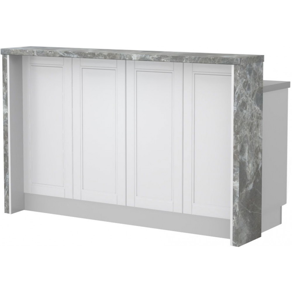 Πάγκος νησίδας Tahoma-Μήκος: 160 εκ.-Λευκό ματ-Siena Marble