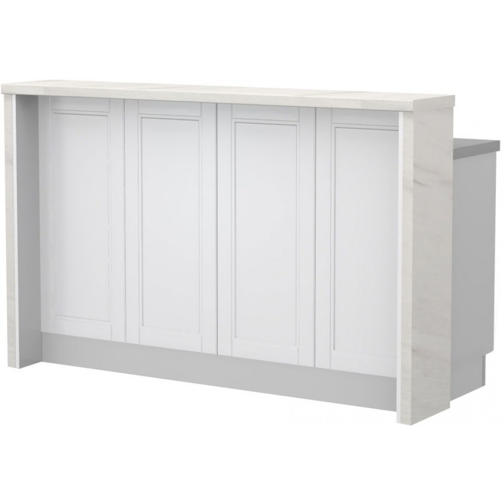 Πάγκος νησίδας Tahoma-Μήκος: 160 εκ.-Λευκό ματ-White Marble