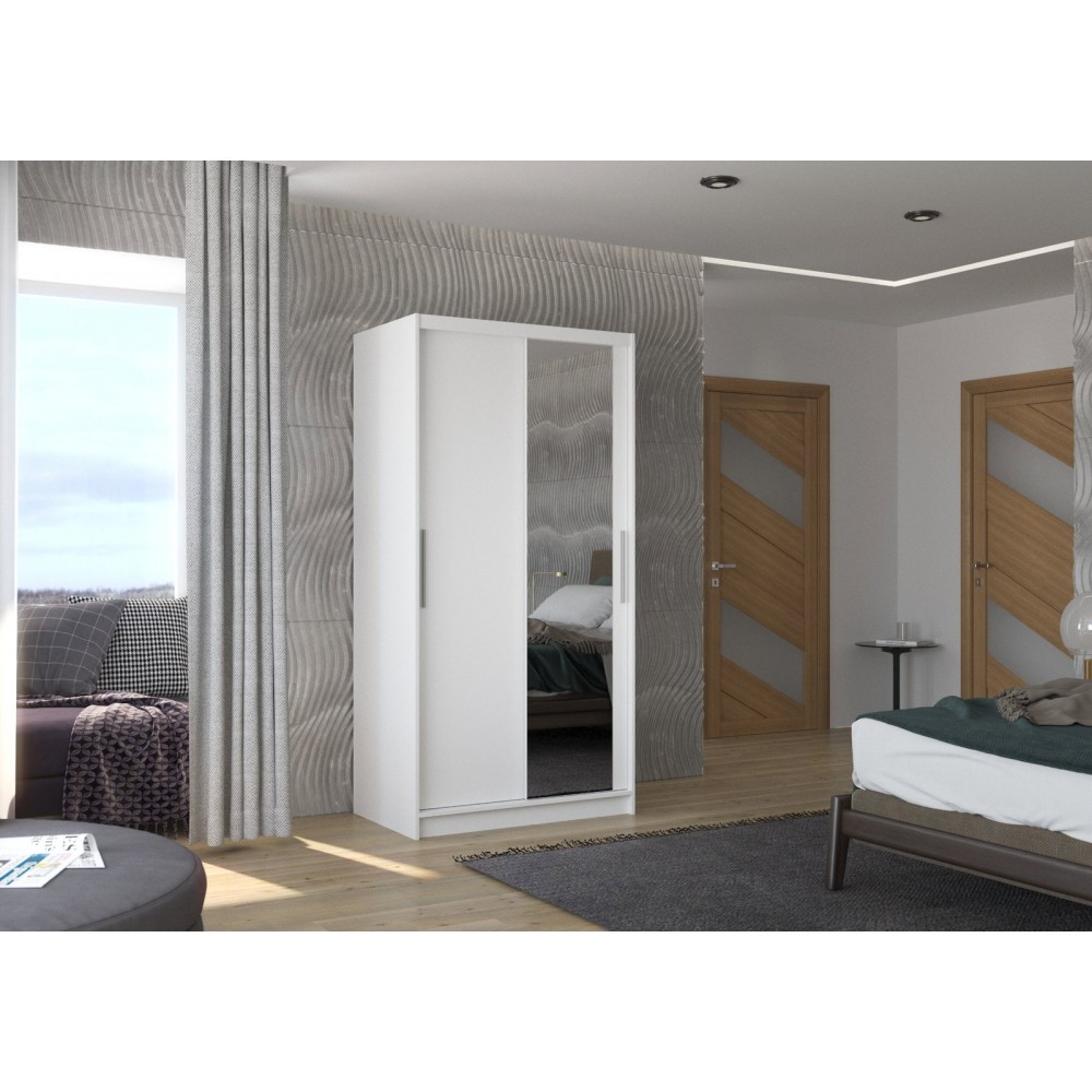 Ντουλάπα Condra 100 συρόμενη-Leuko 100x58x200