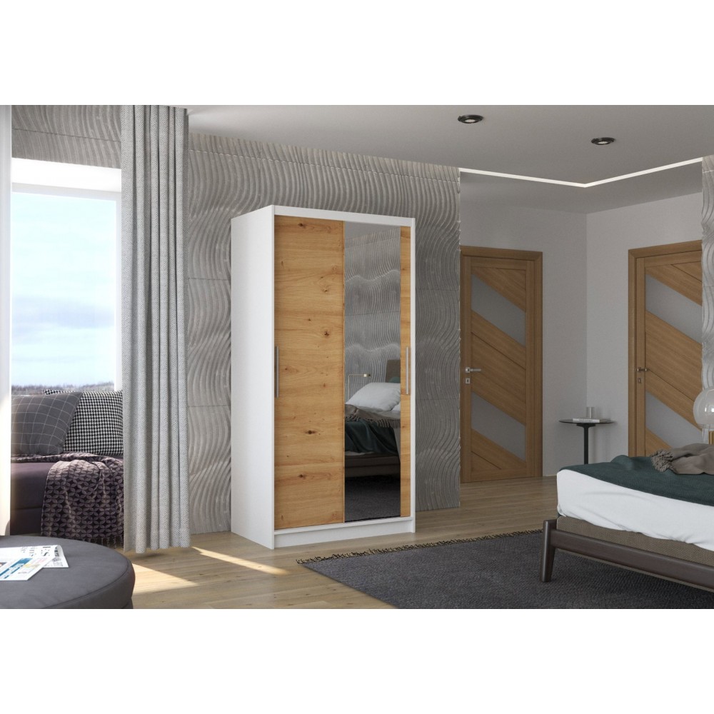 Ντουλάπα Condra 100 συρόμενη-Leuko-Artisan 100x58x200