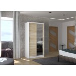 Ντουλάπα Condra 100 συρόμενη-Leuko Fusiko 100x58x200