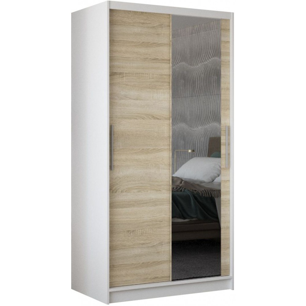 Ντουλάπα Condra 100 συρόμενη-Leuko Fusiko 100x58x200