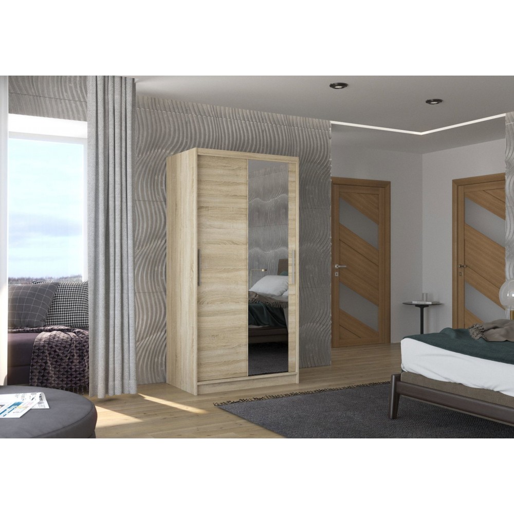 Ντουλάπα Condra 100 συρόμενη-Fusiko 100x58x200