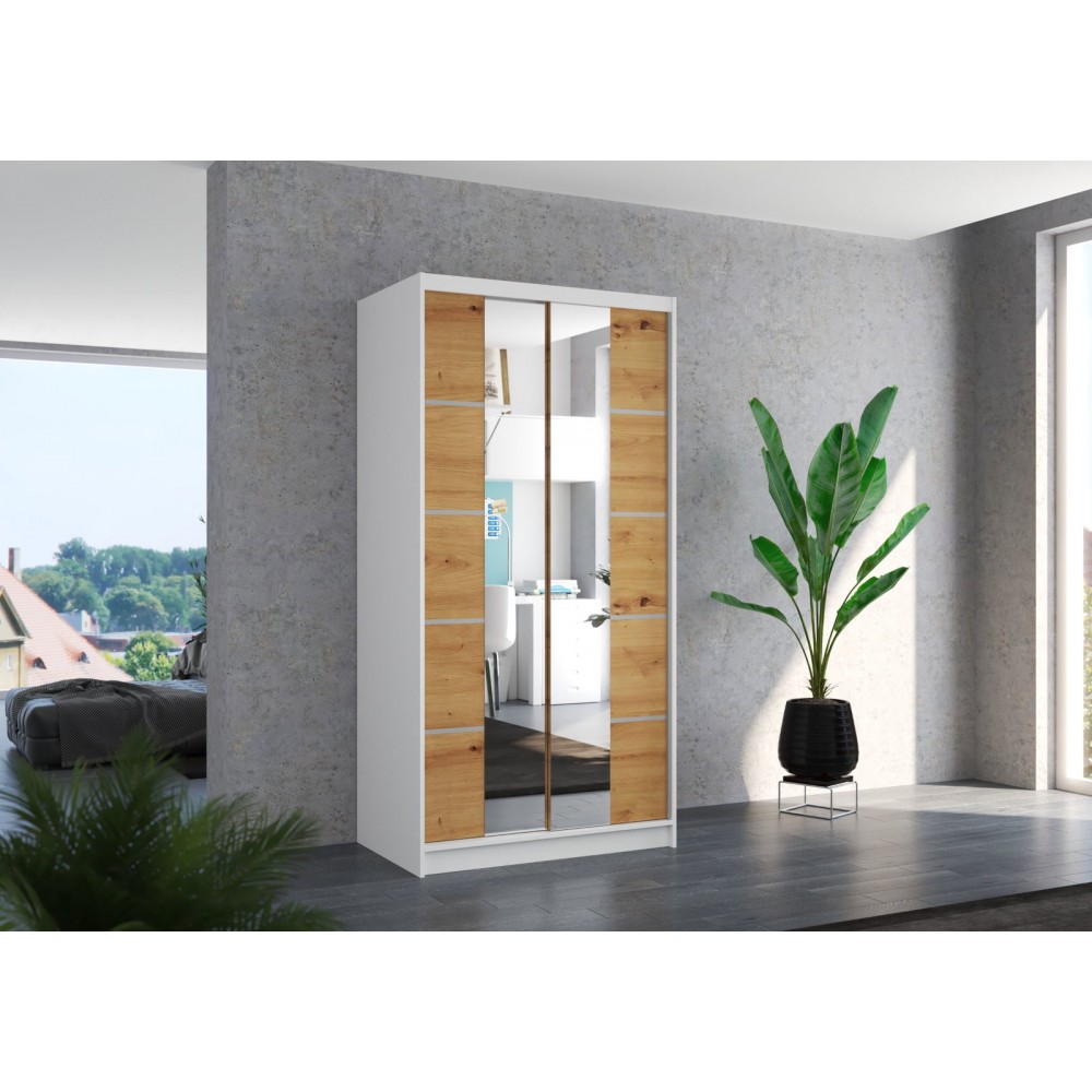 Ντουλάπα Sosa 100 συρόμενη-Leuko-Artisan 100x58x200