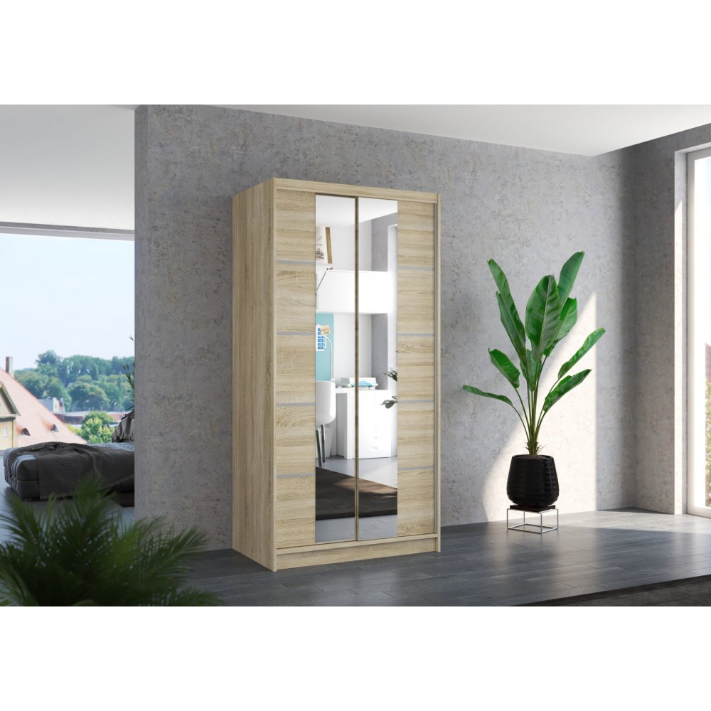 Ντουλάπα Sosa 100 συρόμενη-Fusiko 100x58x200