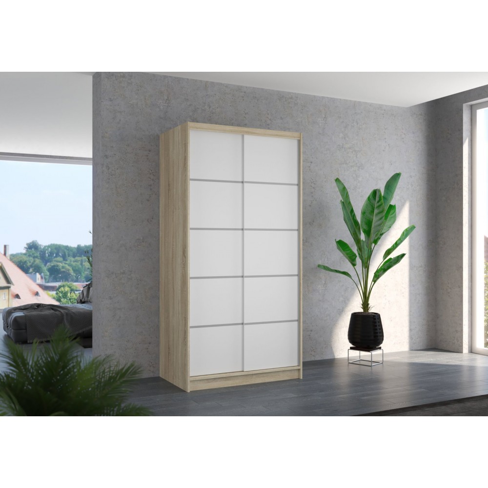 Ντουλάπα Frule 100 συρόμενη-Fusiko-Leuko 100x58x200