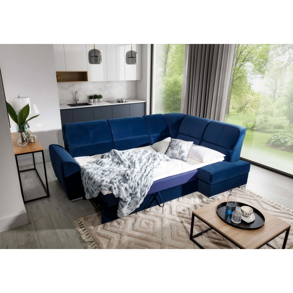 Γωνιακός καναπές Bisero-Petrol-Δεξιά
