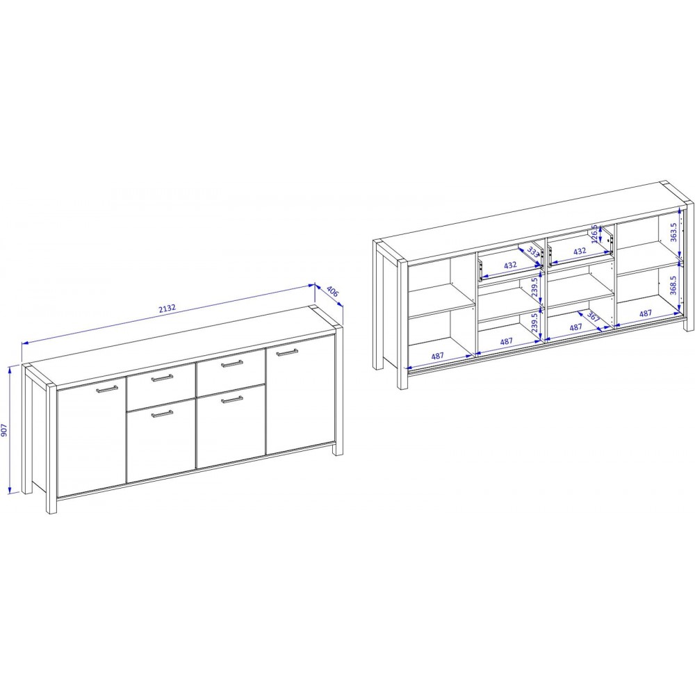 Μπουφές Amelie 4D2S