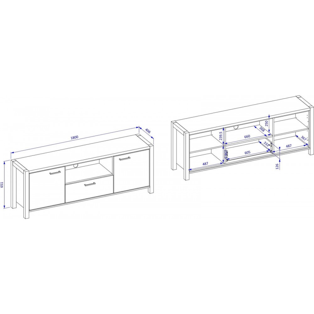 Έπιπλο τηλεόρασης Amelie -Μήκος: 180 εκ.