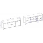 Έπιπλο τηλεόρασης Amelie -Μήκος: 180 εκ.