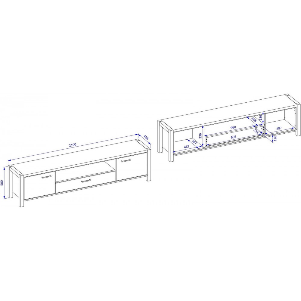 Έπιπλο τηλεόρασης Amelie -Μήκος: 210 εκ.