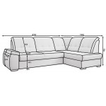 Γωνιακός καναπές Dorro-Petrol-Αριστερή