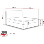 Επενδυμένο κρεβάτι Cosmo-Kokkino-140 x 200